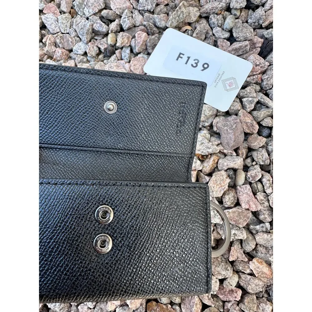 Coach 4 Ring Key Case in Black - F139 - Picture 4 of 8